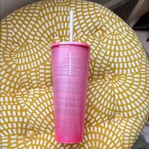 Starbucks Vibrant Pink Tumbler with Straw